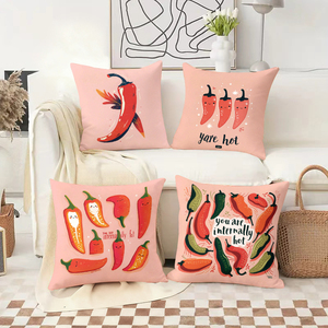 Coussins Thème Pimenté avec Motifs Ludiques « Intérieurement Piquant » et « Très Piquant » pour une Décoration Festive - Product Image 2
