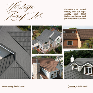 Tuile de toiture légère en acier Galvalume revêtue de pierre, 0,4 mm/0,45 mm, pour la rénovation de maisons - Product Image 5