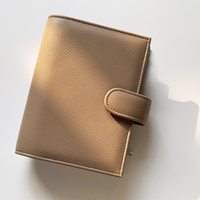 Carpeta económica personalizada de cuero PU suave con bolsillo para hojas sueltas, tamaño A6, organizador de hojas sueltas, cubierta para libro