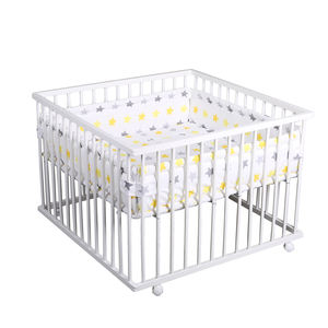 Box per Bambini Inweto Finley Design Moderno Classico Extra Protettivo con Ruote Silenziose Quadrate in Legno Massiccio Bianco - Product Image 4