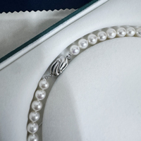 Collier classique en argent 925 plaqué platine avec perles naturelles blanches de qualité AAAA, perles rondes Edison, certification CMA, cadeau pour femme