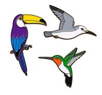 Broche personnalisée mignonne en forme de pigeon, série animaux de dessin animé, badge en métal, accessoire de mode