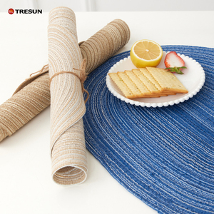 Modern Braided Oval Woven Eco-Friendly 3mm Thick Non-Slip Heat-Resistant Placemats Fabric <b>Coasters</b> for Kitchen Decor - Product Image 4