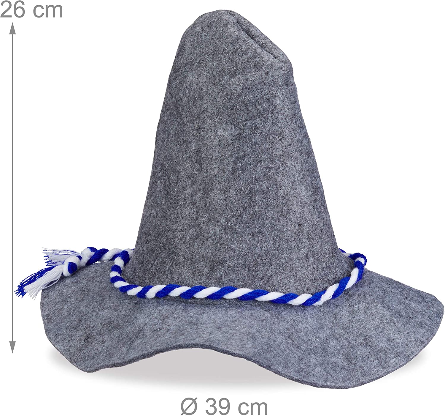 Cappello Bavarese In Feltro Con Cordino Blu/Bianco - Taglia Piccola Per Oktoberfest E Carnevale - Foto 9