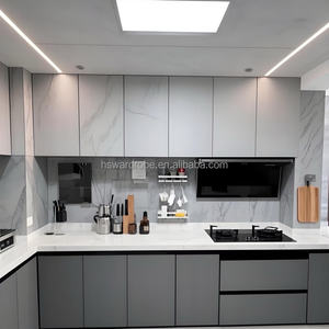 עיצוב חינם אישית ארונות מטבח ארונות עץ מלא זכוכית הספק סין - Product Image 4