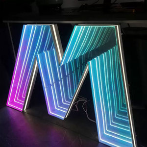 Tùy Chỉnh Dẫn Đăng Ký Hội Đồng Quản Trị Quảng Cáo Ngoài Trời Tường Gương Vô Hạn Dấu Hiệu 3D Acrylic Neon Abyss Gương <span class=keywords><strong>LED</strong></span> Thư Dấu Hiệu - Product Image 2