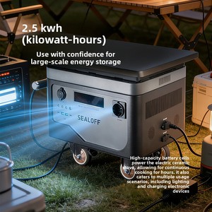Estación de Energía Portátil para Exteriores de 2560 Wh, Alta Potencia de 2000 W, Almacenamiento de Energía para Acampar y Cocinar, Fuente de Alimentación de 220 V, 2560 Wh - Product Image 6