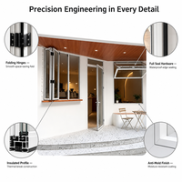 Fenêtre coulissante verticale en aluminium anti-moisissure et étanche avec isolation complète et quincaillerie hermétique pour comptoirs de magasins, villas et balcons