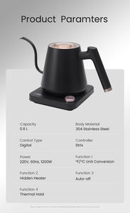 Bollitore elettronico a collo di cigno in acciaio inossidabile teiera a collo di cigno versare sul bollitore elettrico per caffè - Product Image 3