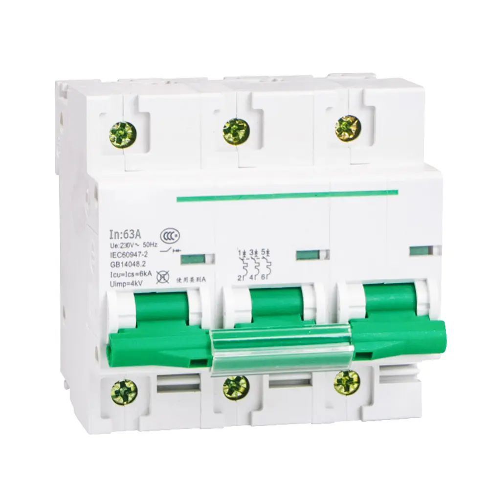 Versatile Lighting and Motor Circuits 1P 2P 3P 4P DIN Rail Mounted 2 Pole Miniature Circuit Breaker