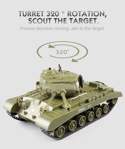 Ensemble de 2 chars de combat RC Heng Long Tank 3841-10 2.4G à l'échelle 1/30, SHERMAN EASY EIGHT VS <span class=keywords><strong>M26</strong></span> <span class=keywords><strong>PERSHING</strong></span> - Product Image 5