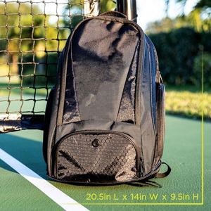 Muestra Gratis, Mochila Deportiva Impermeable de Poliéster Negro Personalizada de 30-40L, con Compartimento para Zapatos, para Pickleball - Product Image 2