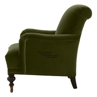 Fauteuil de salon moderne de luxe en velours vert capitonné pour salon, chambre, hall d'hôtel, appartement, style détente