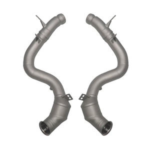 High Quality BENZ AMG S63 W222 2017 4.0t M177 C128 T304 Straight Downpipe with Glass Bead Blasting - Product Image 1