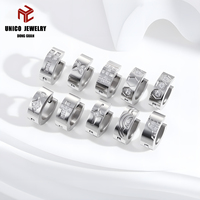 Pendientes Clásicos Plateados en Plata, Resistentes al Deslustre, de Acero Inoxidable con Circonita Cúbica, Impermeables, Tipo Huggie, con Diseño de Gancho y Engaste de Garra