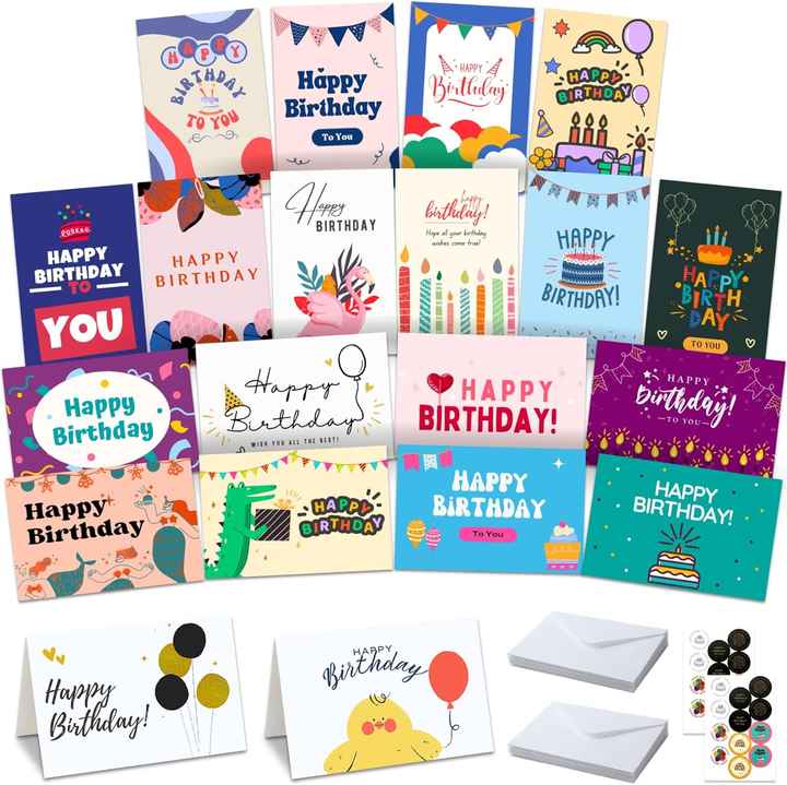 Variety Assorted Custom Happy Birthday Bulk Greeting Cards With