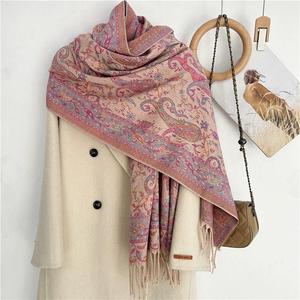 <b>Women's</b> Paisley Shawl Scarf <b>Cape</b> Long Fringe Ethnic Style Winter Neck Wrap Oversized Stole for Travel Photography Party Daily - Product Image 1