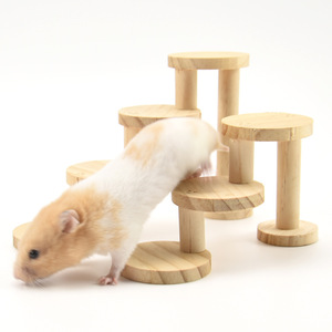 Solid Wood Staircase For Hamster Pine 3 <b>Steps</b> Climbing <b>Ladder</b> <b>Small</b> Animal Toy - Product Image 2