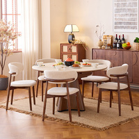 Table à manger extensible en bois massif de style rétro français, 4 chaises pliables et réglables pour appartement, hôtel, villa