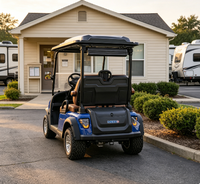 Voiturette de golf de luxe 4 places avec plafond panoramique, éclairage d'ambiance, son surround et longue autonomie de batterie, livraison directe usine