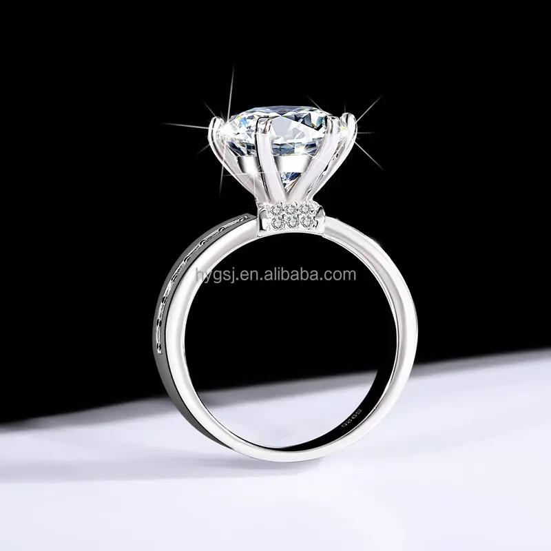 Hot Sales 925 Sterling Silver Ring Jewellery Moissanite Women's Flower Engagement Ring Moissanite Diamond