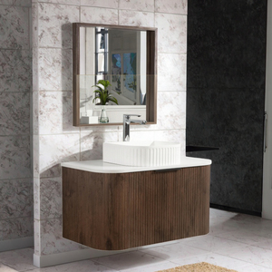 Luxury Modern Ceramic Basin Bathroom <strong>Vanity</strong> Set Water Resistant PVC <strong>Case</strong> Supplier's Luxury Sink with <strong>Vanity</strong> - Product Image 3