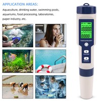 Testeur de qualité de l'eau 5 en 1 le plus récent TDS/EC/PH/Salinité/TEMP avec électrode remplaçable, mesureur de sel