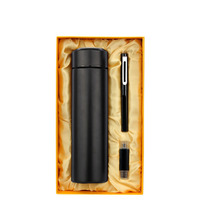 Coffret cadeau de bureau pour femmes et hommes, bouteille d'eau avec affichage de la température + batterie externe + stylo + clés USB