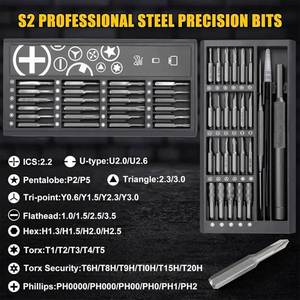 50-in-1 Precision Steel <b>Screwdriver</b> Set DIY Multi-Purpose Repair Disassembly Tool Phillips+Torx+Flathead Bits for Mobile Phones - Product Image 2