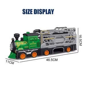 Tren Pequeño para Niños, Juguete de Pista DIY, Tren de Transporte de Inercia, Coche de Arrastre con Retorno Automático, Juguetes de Coche de Fricción Pequeños para Niños - Product Image 4