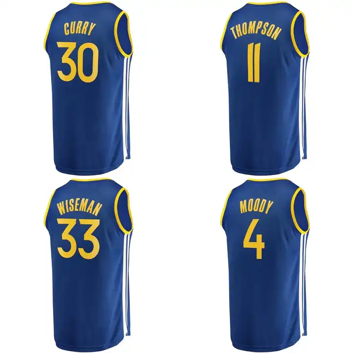 Wholesale Wholesale Golden State City Basketball Jersey #30 Stephen Curry  #11 Thompson Stitched Custom Royal Men's Warrior uniform Cheap From  m.