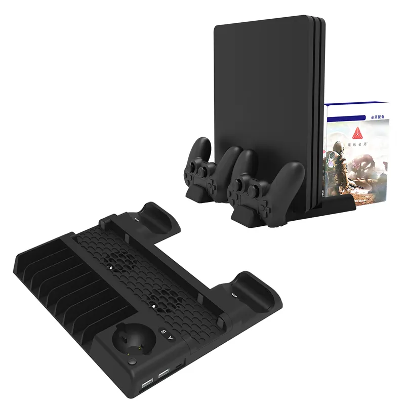 PS4 Games Play station 4 Charger Accessories Cooling Fan Game Disc Storage with Move Controller Charging Stand