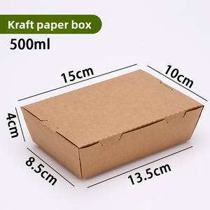 Lonchera Desechable y Reciclable, Cuadrada, con Ventana de Papel Kraft Grueso, para Chicle, Sushi, Fideos, Ensalada - Product Image 5