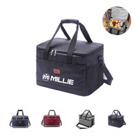 Boîte de conservation des aliments en papier d'aluminium non tissé Sac isolant pour gâteau Sac à lunch thermique frais à impression personnalisée avec poignée
