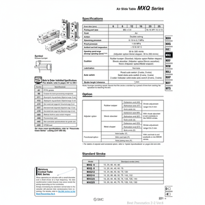 Table coulissante pneumatique SMC Pneumatics MXQ20-30BSAT pièces pneumatiques - Product Image 1