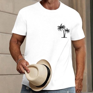 Customized Logo Men's Knitted Graphic T-Shirts Summer Beach Short Sleeve O-Neck Casual Breathable 3D Design - Product Image 2