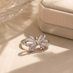 Anello romantico con fiocco esagerato, regalo per donne per feste e uso quotidiano - Product Image 5