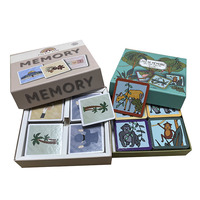Cartes de jeu de mémoire en carton imprimées 5x5cm CMYK 4 couleurs offset pour enfants de 2 à 4 ans et de 5 à 7 ans, jouet éducatif