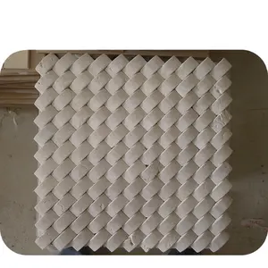 Hotsale विश्व फैशन रोटी Herringbone संगमरमर मोज़ेक टाइल 3D नक्काशीदार पत्थर की दीवार कला