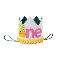 Chapeau d'anniversaire mignon sur le thème de l'ananas pour enfant d'un an, couronne de déguisement pour la 1ère fête d'anniversaire, fournitures de décoration de fête de Noël