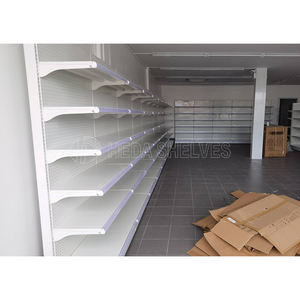 Rak Gondola Logam Supermarket Model Ringan dan Material Metalik untuk Perlengkapan Toko, Rak Supermarket Logam Dua Sisi - Product Image 3