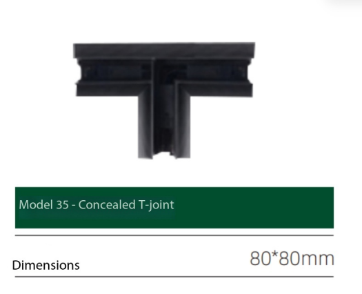 Model 35  Concealed T-shaped connector.