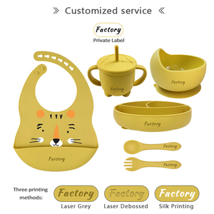 Juego de alimentación de vajilla para bebé, plato alimentador de alimentos para bebé, plato de succión, Babero impermeable, diseño colorido, Babero con cubertería - Product Image 4