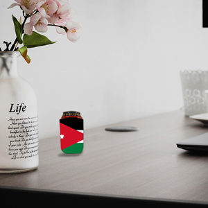 Manchons de tasse en néoprène avec drapeau de la Jordanie personnalisés Gaine de tasse à thé automatique réutilisable Sous-verre promotionnel personnalisable pour les boissons à thé - Product Image 3