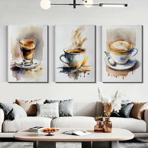 Quadro Minimalista di Alta Gamma con Cornice Interna in Legno di Pino, Arte Moderna da Parete per Decorazione Caffetteria - Product Image 1