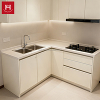 HAPPY HOUSES Modern Kitchenette All in One Mini Kitchen for Apartments and Hotel Unit Kitchen Cabinets Small Kitchens Cupboard