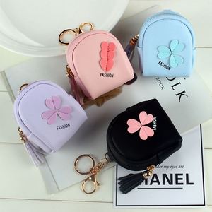 Mini sac à dos porte-clés mignon pour femme, trousse de maquillage en similicuir, pochette pour clés, rouge à lèvres et cartes, fermeture éclair - Product Image 4