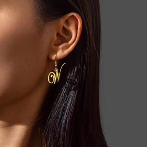 Pendentif Cœur en Acier Inoxydable Plaqué Or avec Initiales Alpha <span class=keywords><strong>Alphabet</strong></span> Automation Cadeau avec Pierre Principale en Zircon - Product Image 3