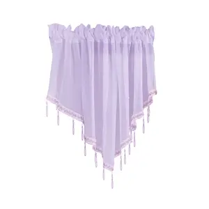 Manufacturers direct sales of solid color curtain window gauze triangle valance kitchen curtain small curtain