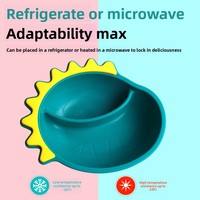 Nouveau bol d'alimentation pour bébé en silicone à compartiments avec ventouse, design de dessin animé pour nourrissons et enfants - Vente en gros disponible